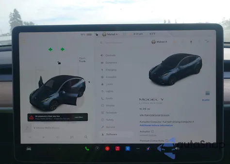 2025 Tesla Model Y Long Range Dual Motor All-Wheel Drive из США, поврежденный, VIN 7SAYGDED0SF253005